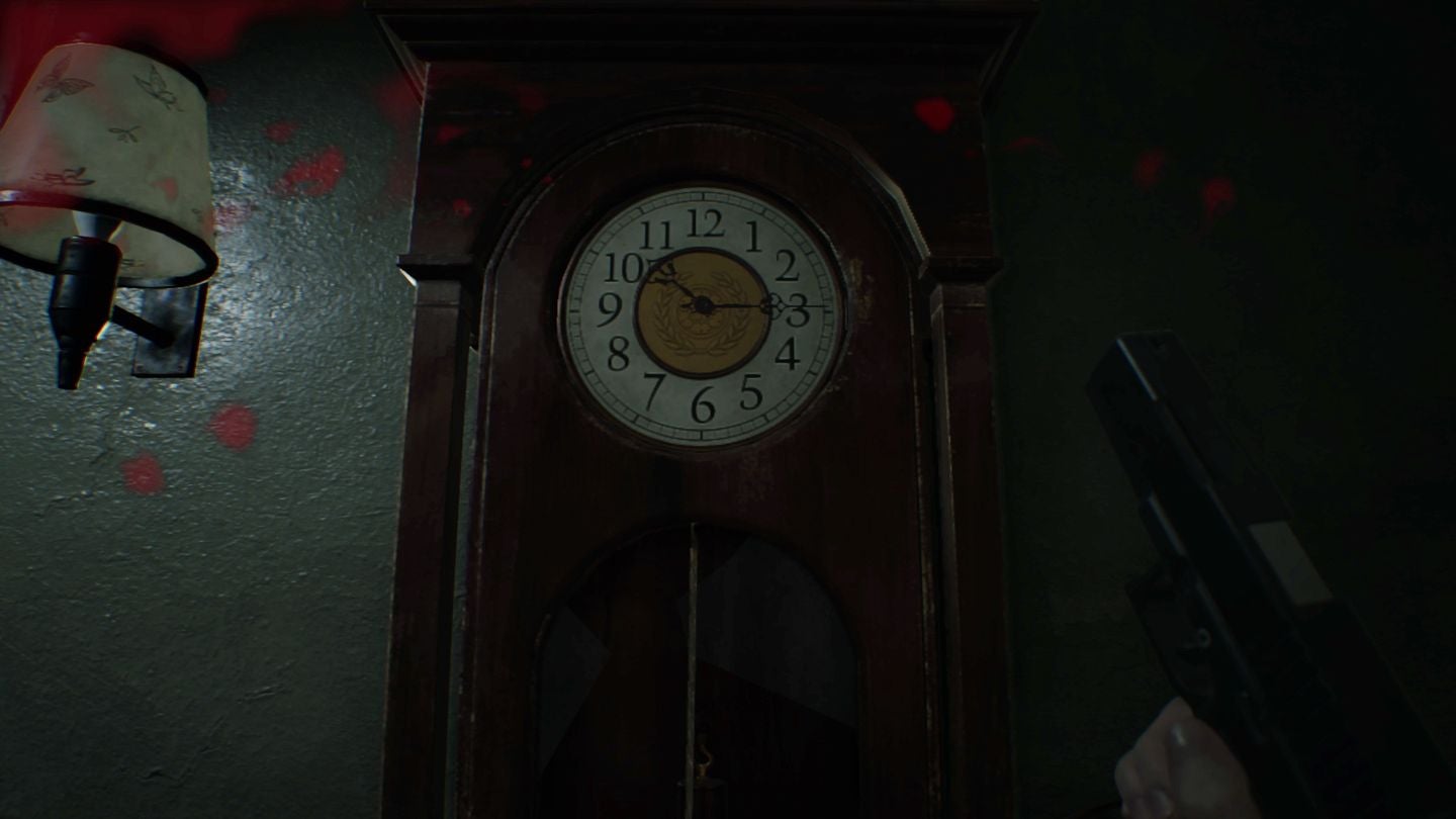 Resident Evil 7 Master Bedroom, same time clock puzzle and get the